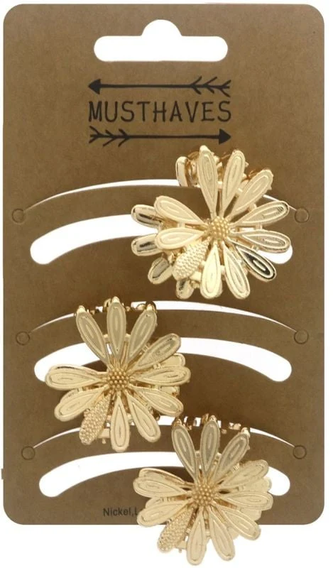 Haarklem flower gold small 3cm