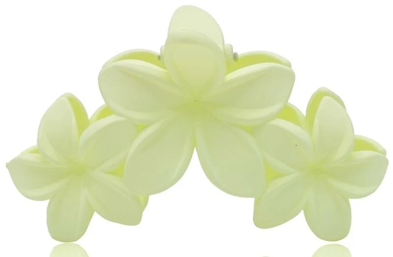 Haarklem flowers creme wit 10cm