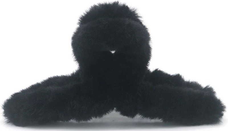 Haarklem fluffy black 12,5cm