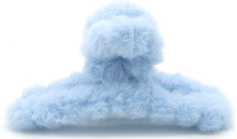 Haarklem fluffy blauw 12,5cm