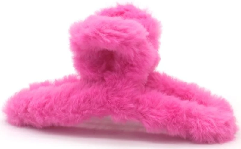 Haarklem fluffy fuchsia 12,5cm