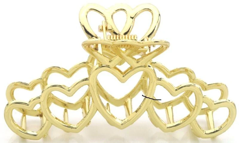 Haarklem gold hearts 7,5cm