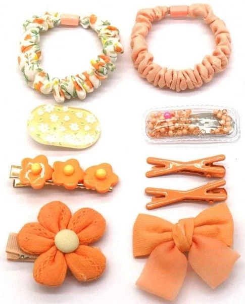 Haarmode set kind oranje