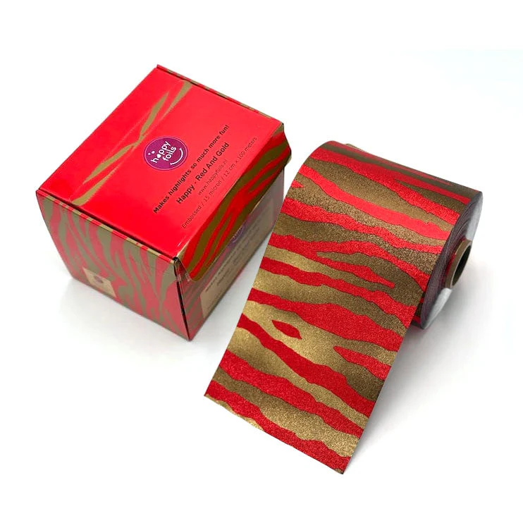 Happy Foils Red And Gold Embossed Highlight Folie 100m
