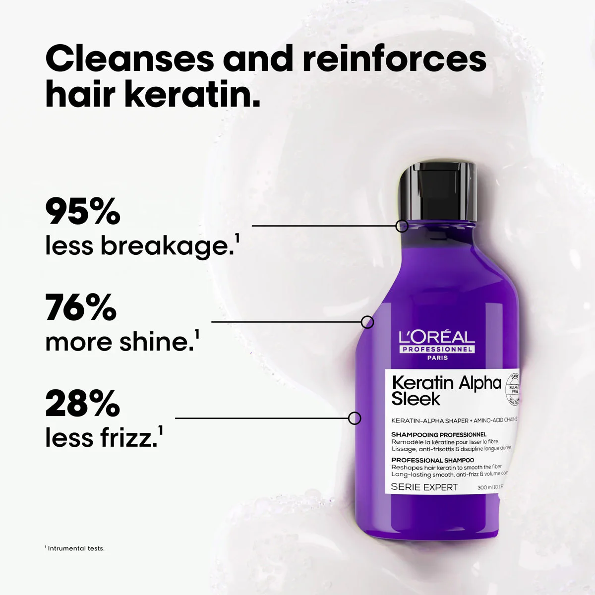 Loreal SE Keratin Alpha Sleek Shampoo - Image 4