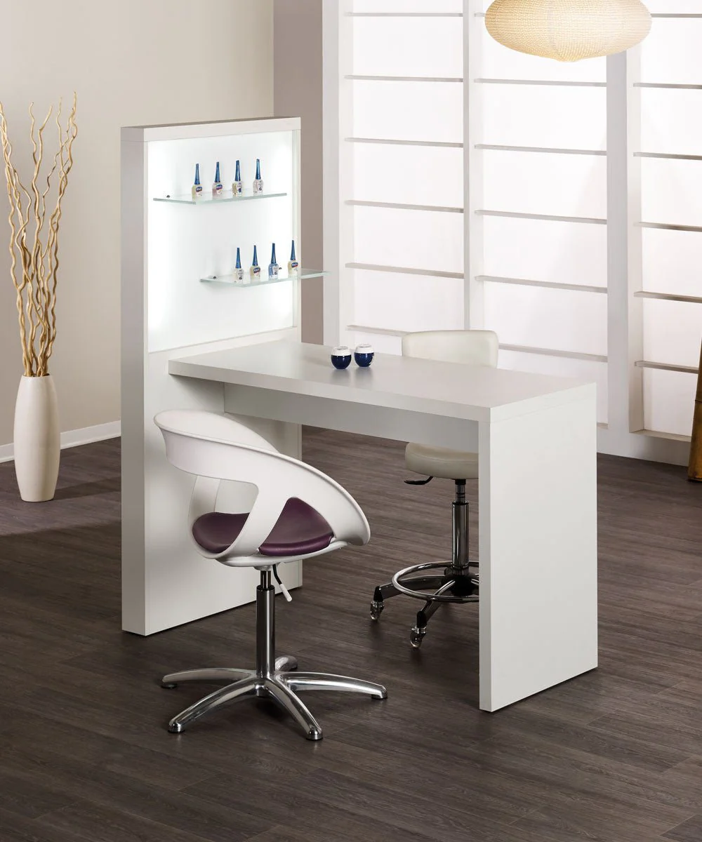 MB Allure White Ash Manicure Table