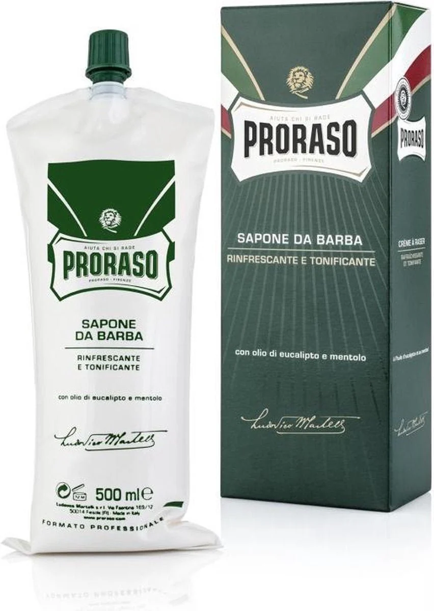 Proraso Groen Scheercreme Knijpzak 500ml