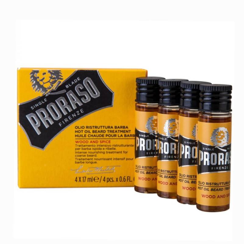 Proraso Hot Oil Beard Treatment Wood & Spice 4x17ml