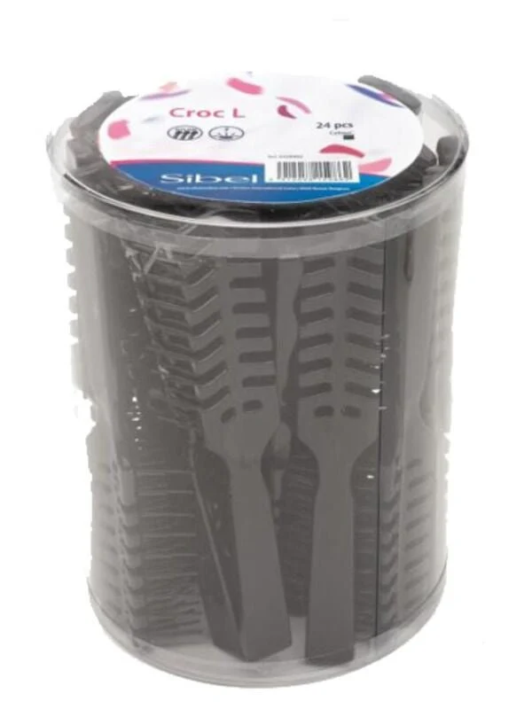 Sibel Croc L Fohnborstels Zwart Set 24st
