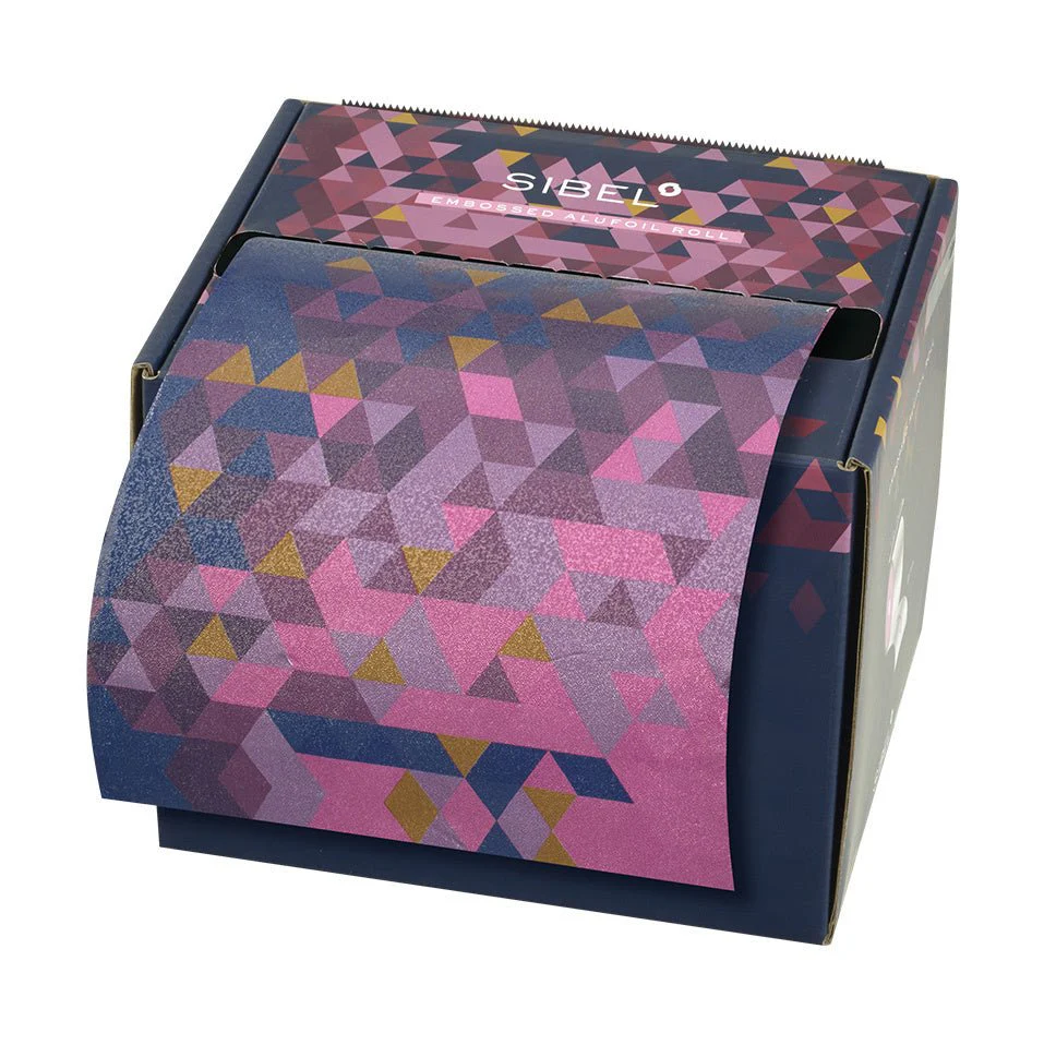 Sibel Embossed Alufolie Rol 12,7x97cm Roze/Paars